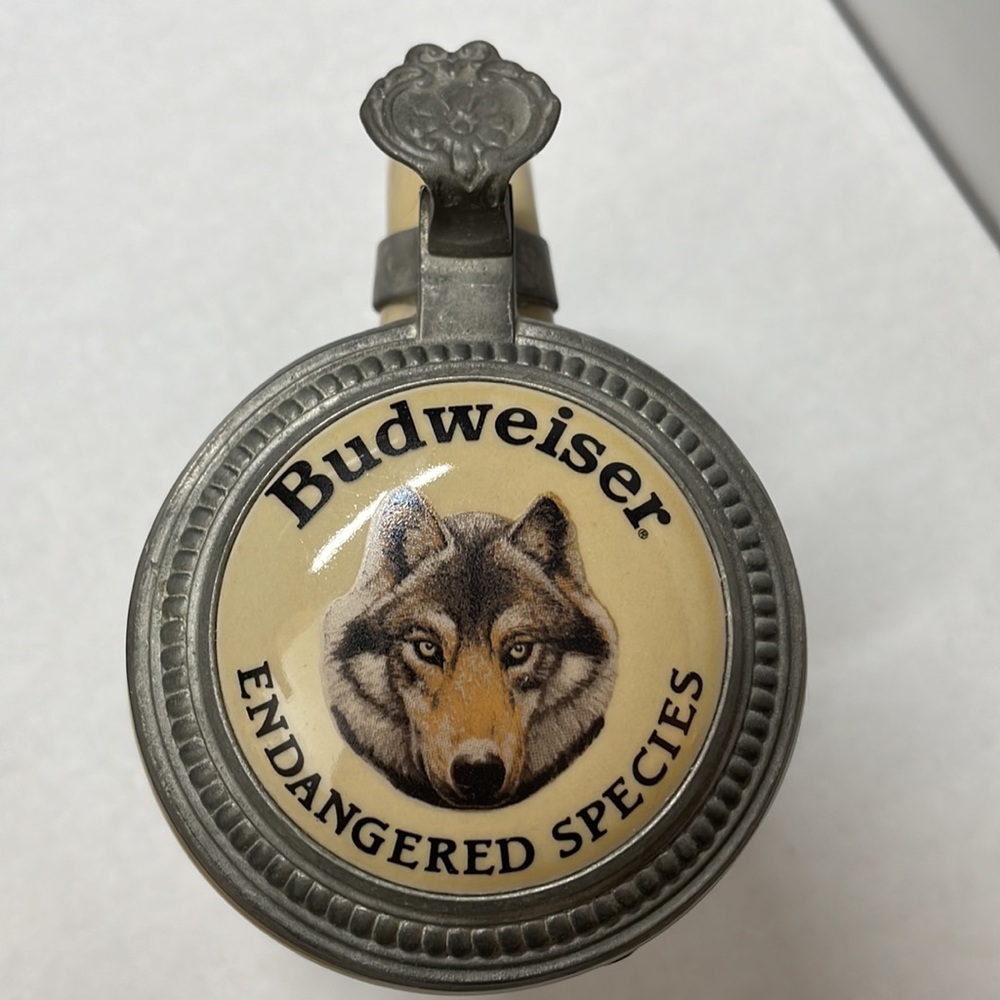 Budweiser Limited Edition Endangered Species Beer Stein - Gray Wolf - Picture 5 of 7
